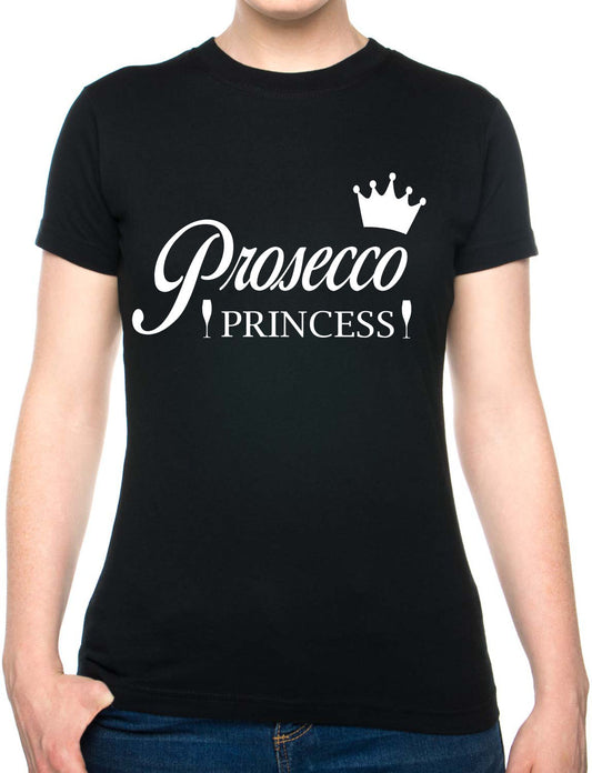 Prosecco Princess Funny Gift Hen Party Ladies T Shirt