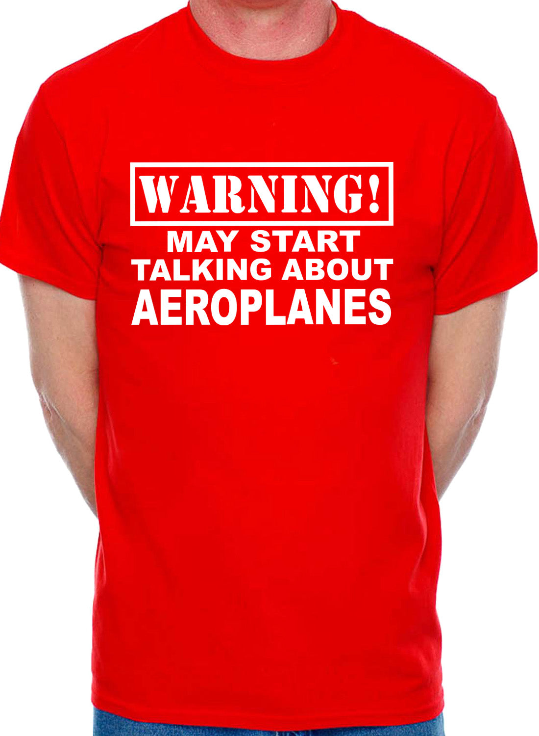 Warning May Talk About Aeroplanes Plane Spotter Mens T-Shirt