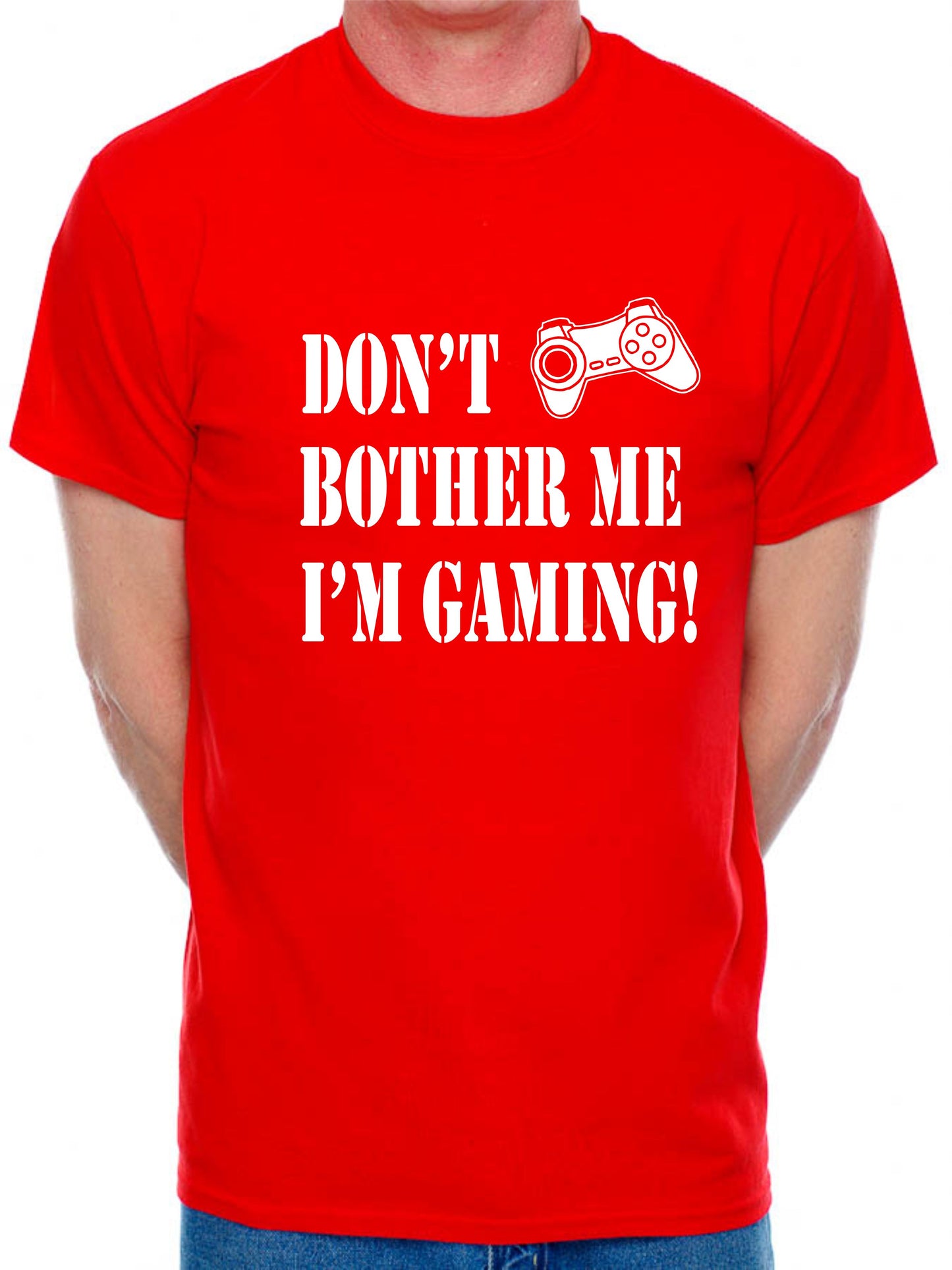I'm Gaming Don't Bother Me T-Shirt Slogan Gamer Retro Gift Mens T-Shirt