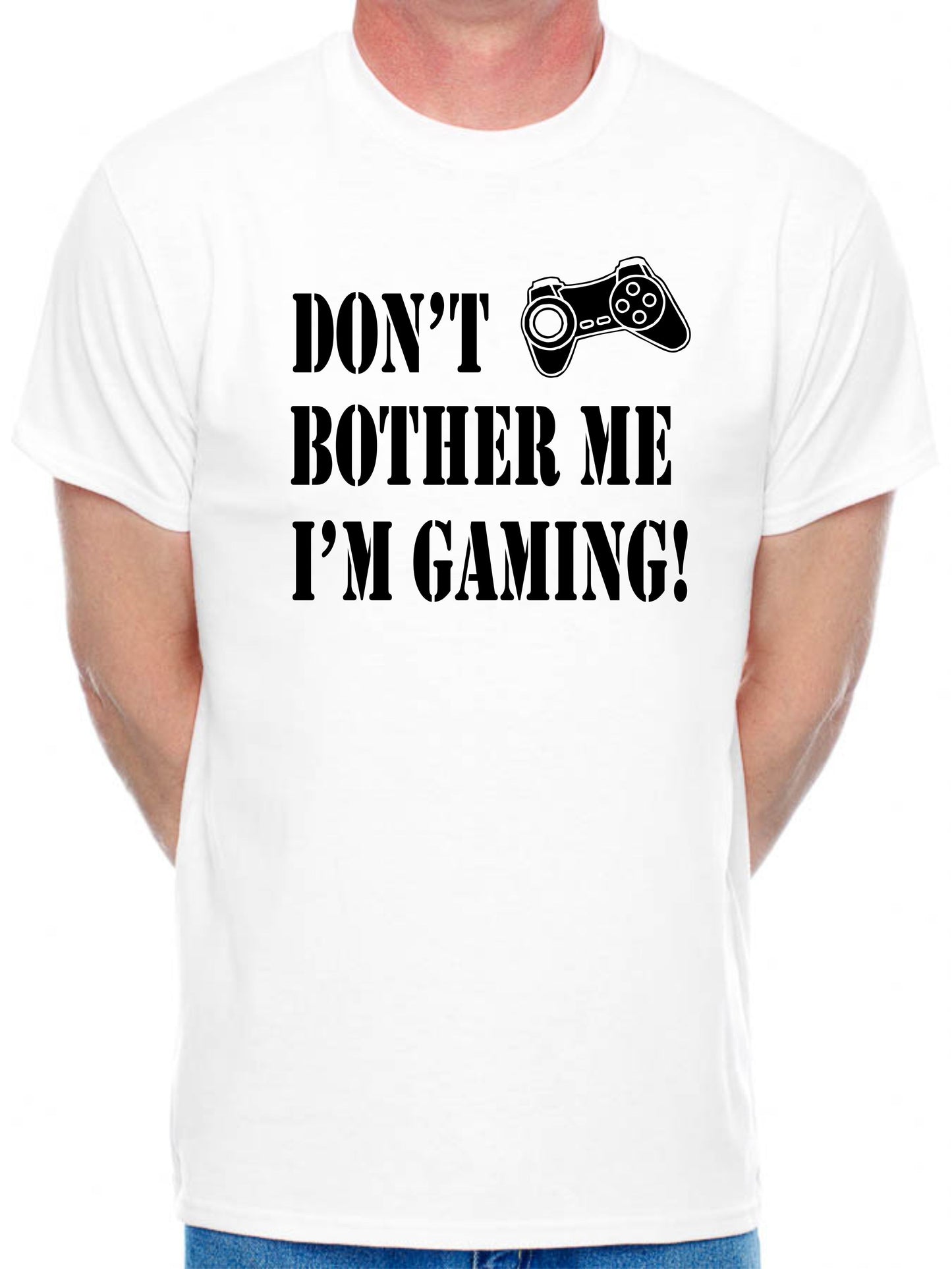 I'm Gaming Don't Bother Me T-Shirt Slogan Gamer Retro Gift Mens T-Shirt