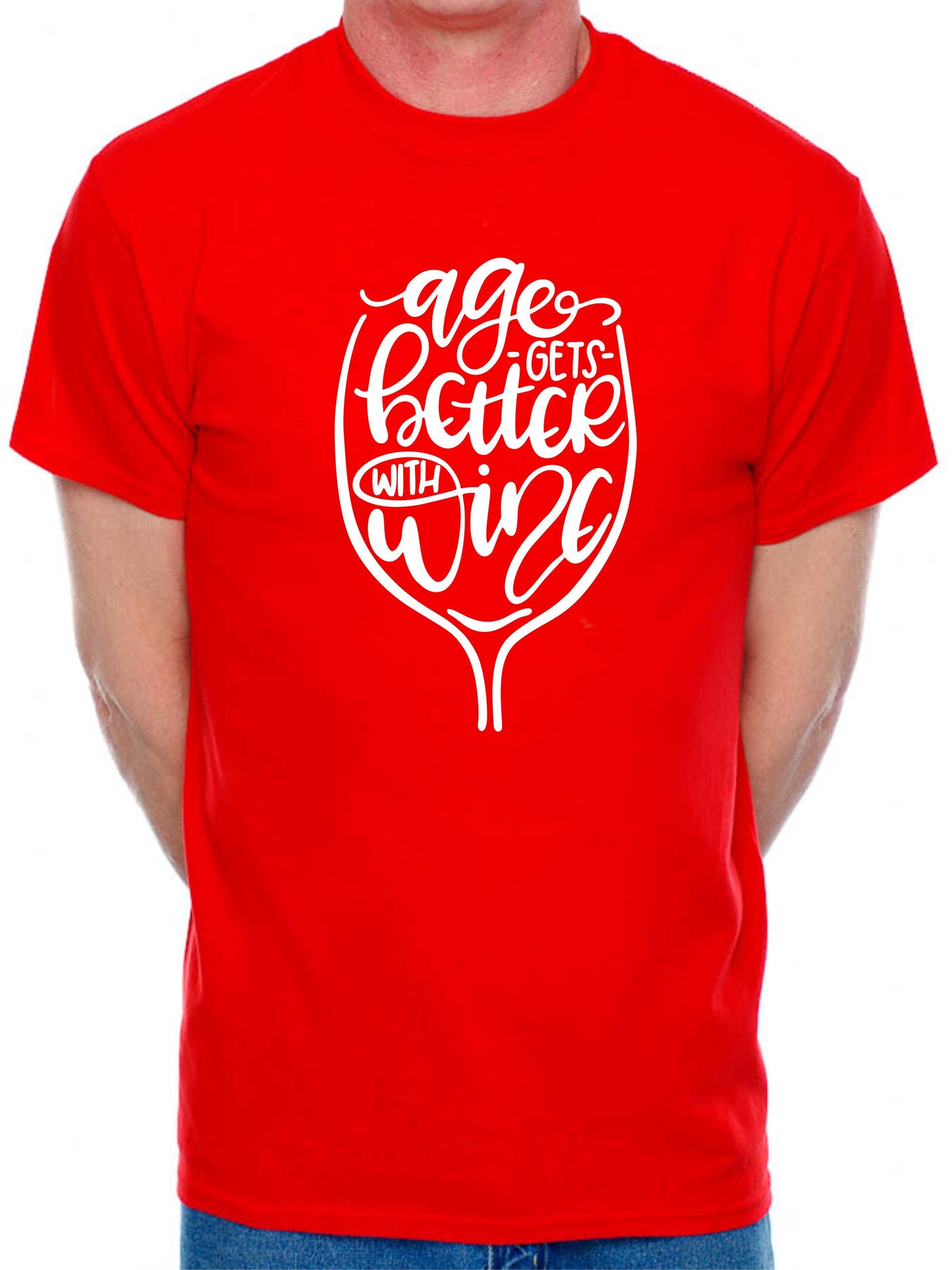 Age Gets Better With Wine Funny Birthday Gift For Men Man's Tee