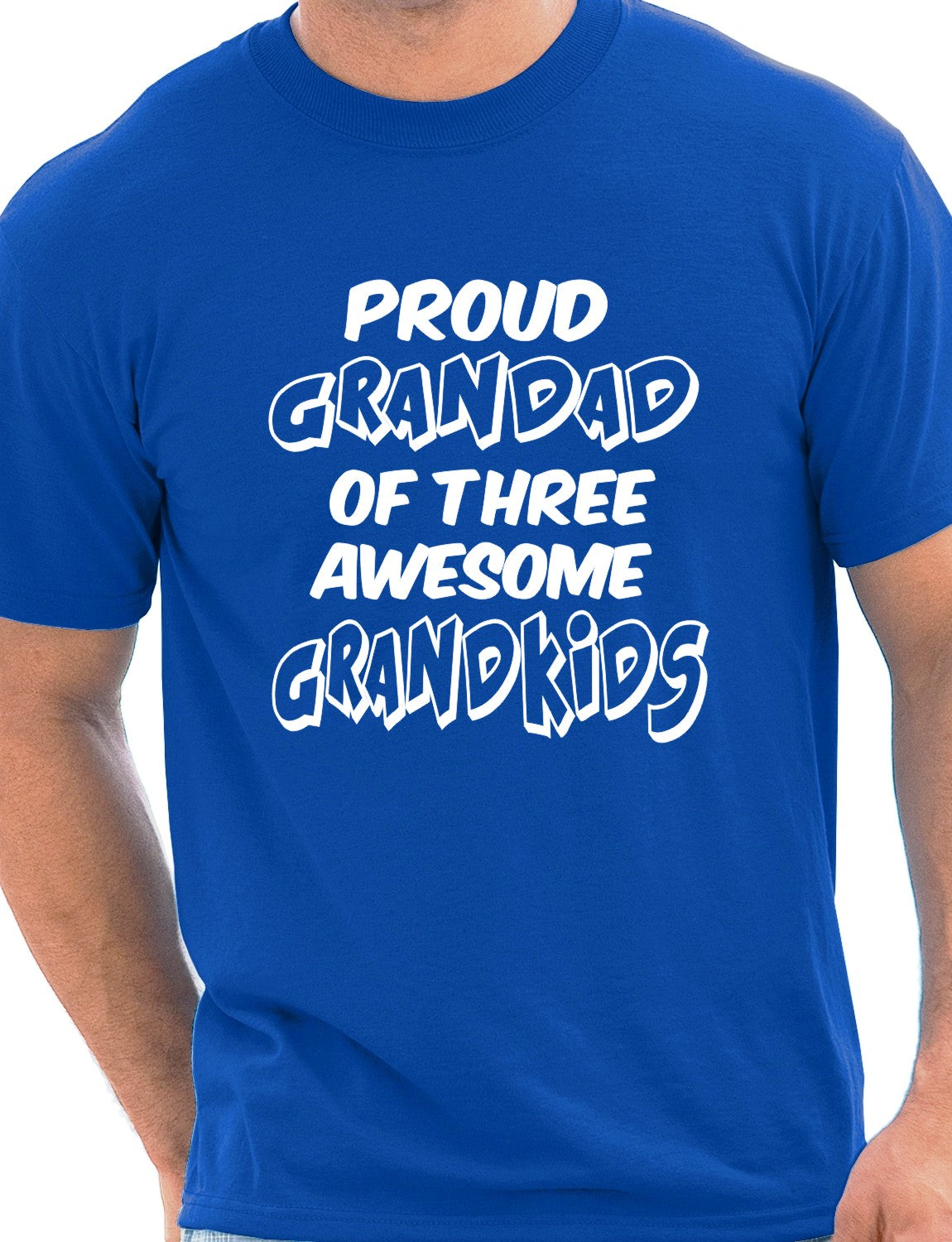 Proud Grandad of 3 Grandkids Mens T-shirt Size S-XXL