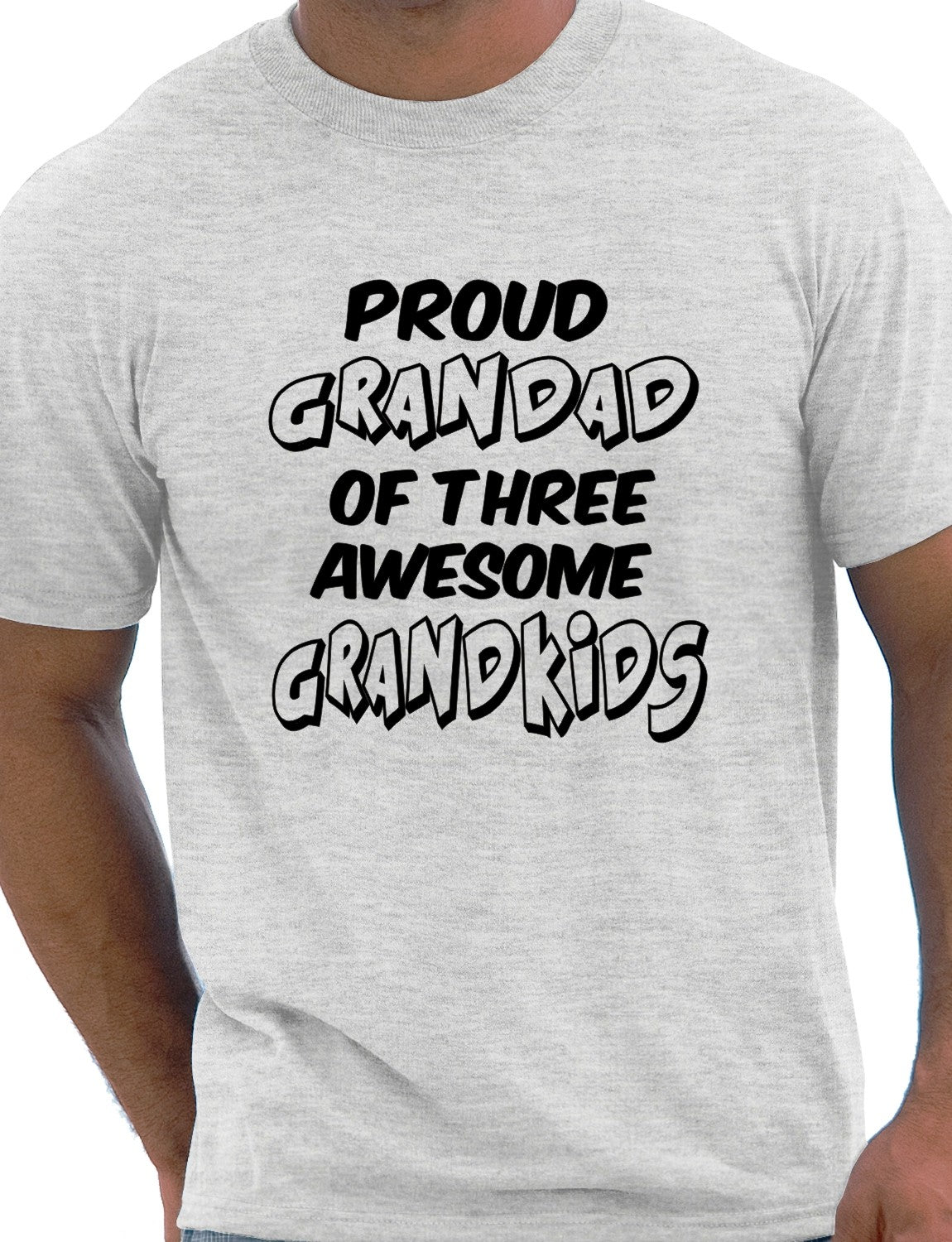 Proud Grandad of 3 Grandkids Mens T-shirt Size S-XXL