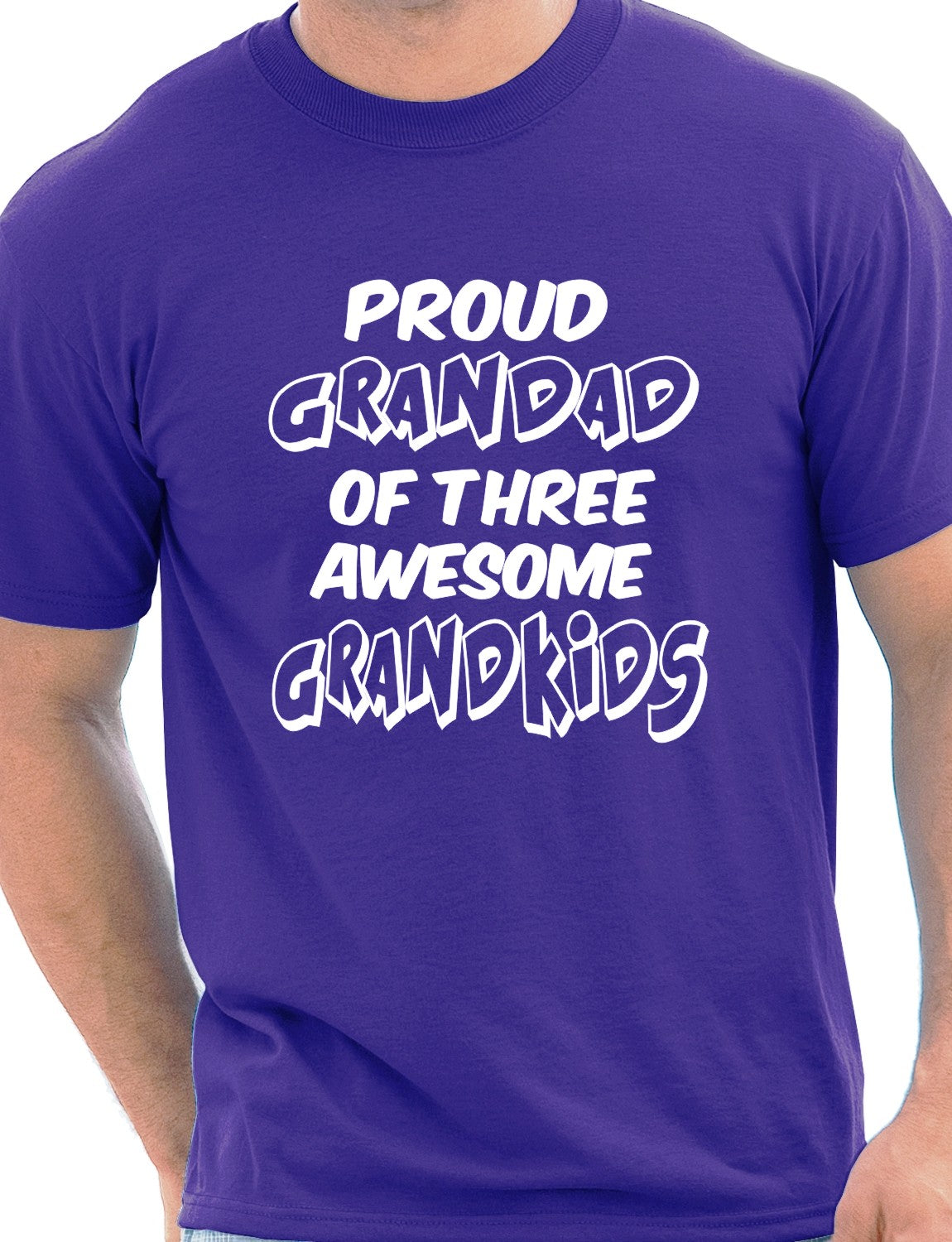 Proud Grandad of 3 Grandkids Mens T-shirt Size S-XXL