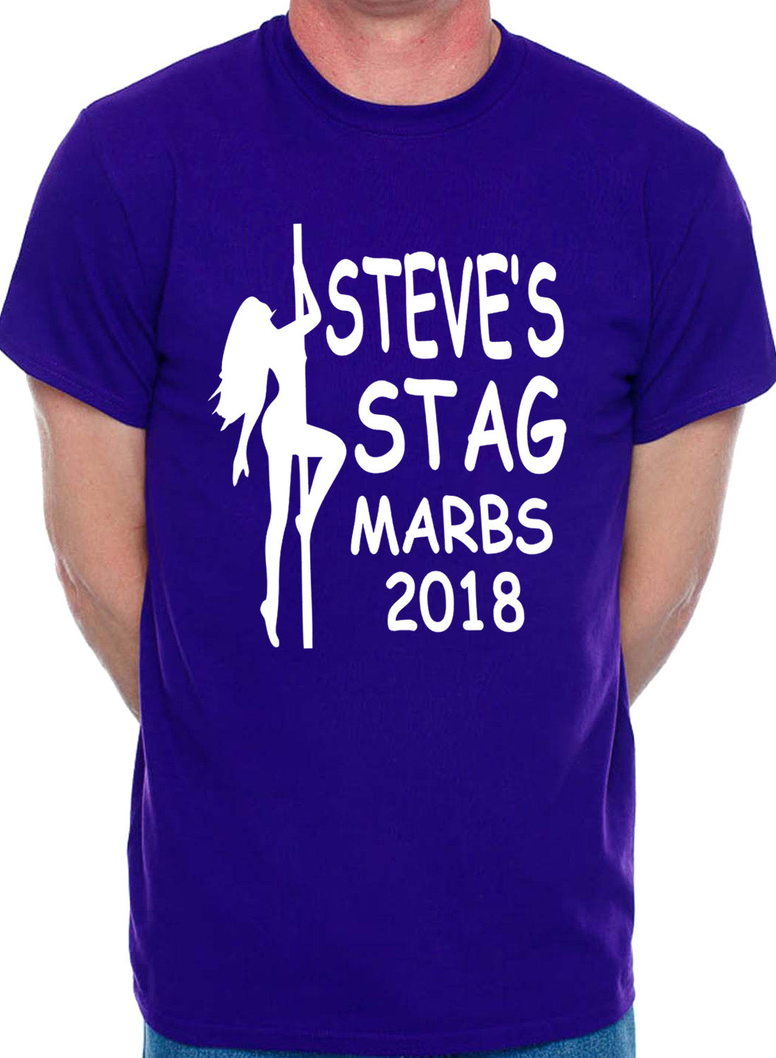 Mens Custom Stag Do T-Shirts Your Choice Of Name Steve's Stag Night