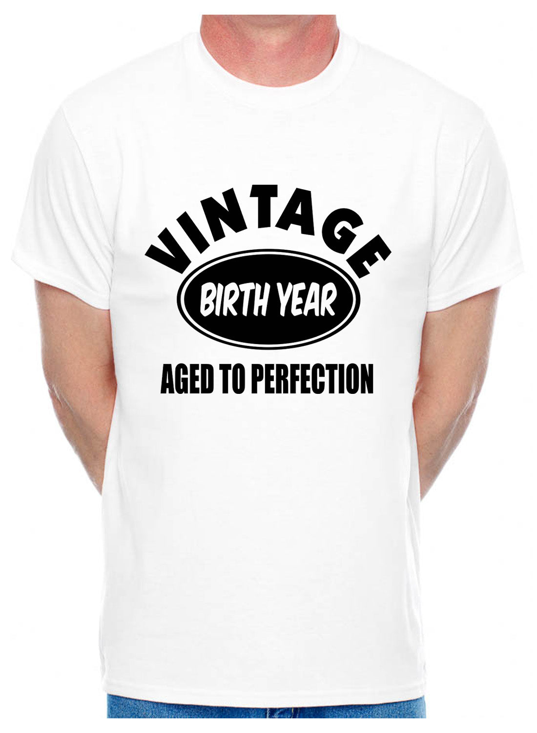 Customised Mens T-Shirt Gift Birth Year Here Vintage