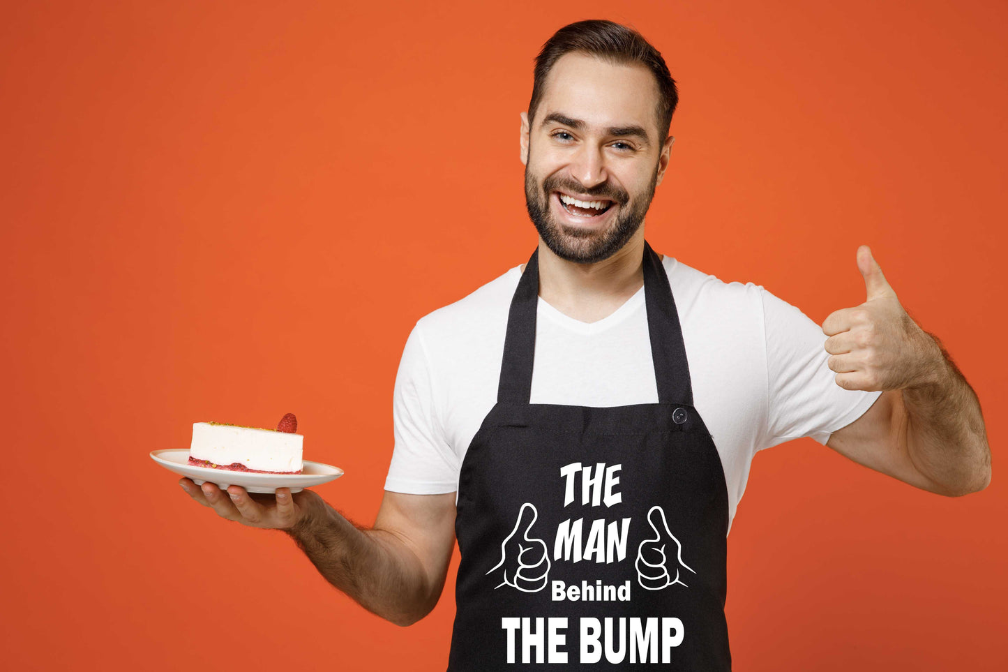 The Man Behind The Bump New Dad BBQ Apron Baking Crafting Cooking Apron