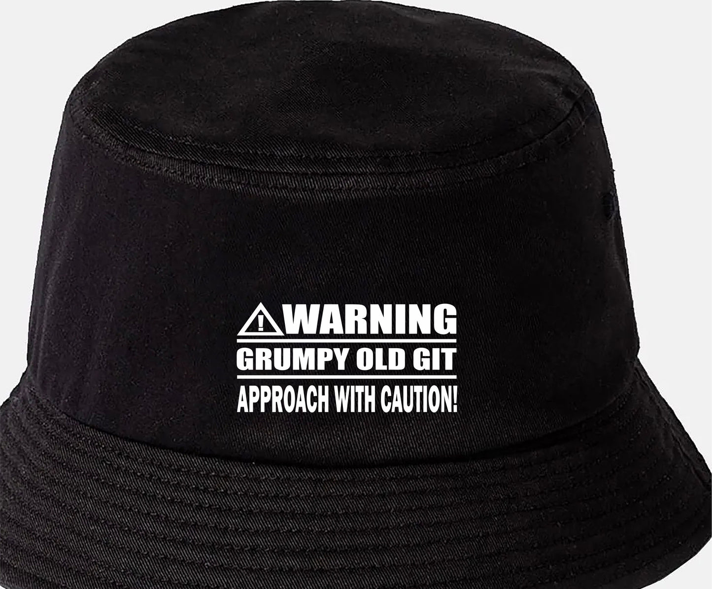 Warning Grumpy Git Bucket Hat Funny Birthday Gift for Men & Ladies