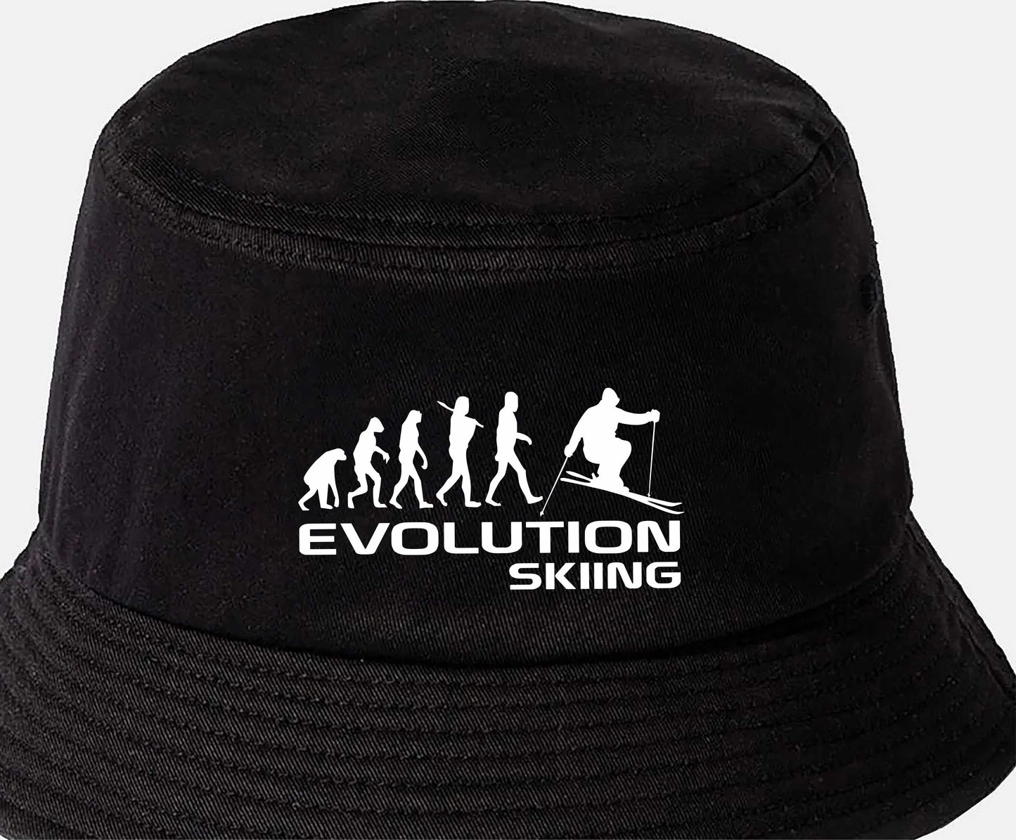 Evolution Of Skiing Bucket Hat Winter Sports Birthday Gift For Men & Ladies