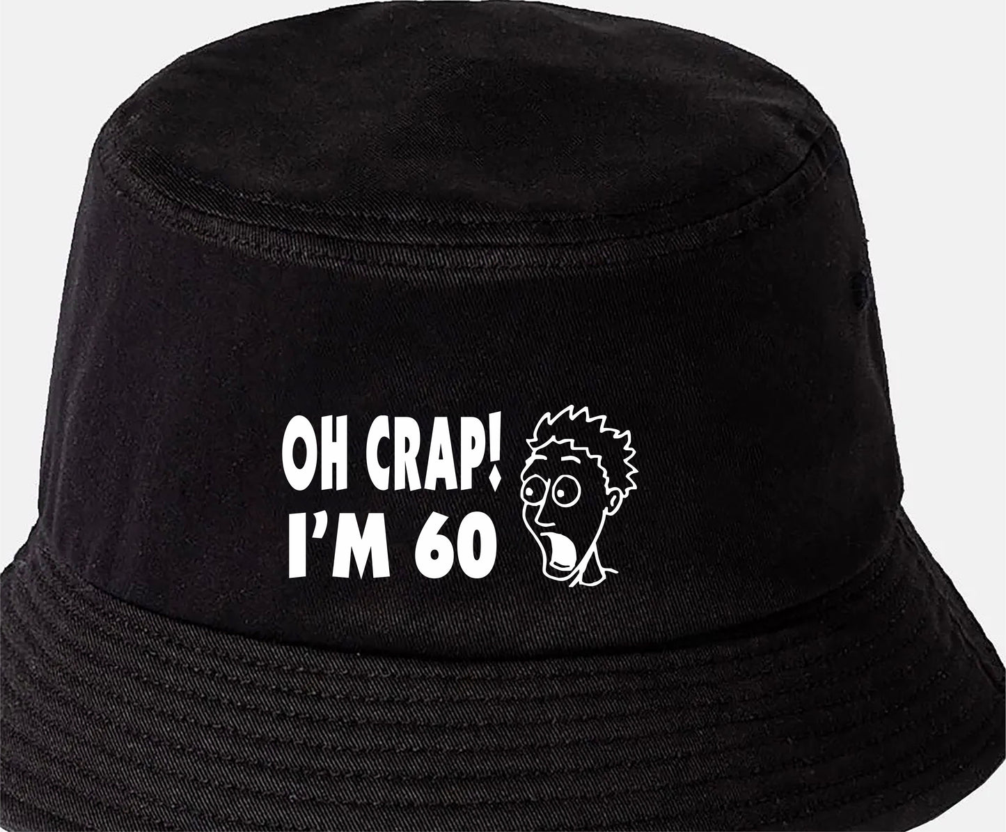 Oh Crap I'm 60 Bucket Hat Funny 60th Birthday Gift for Men
