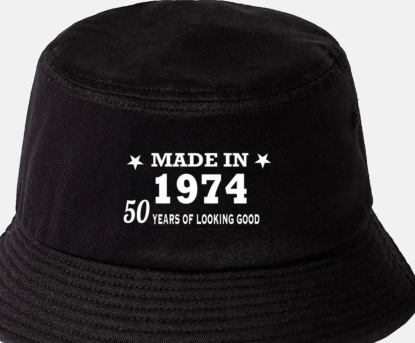 Totally Awesome Made In 1974 Bucket Hat 50th Birthday Age 50 Men & Ladies