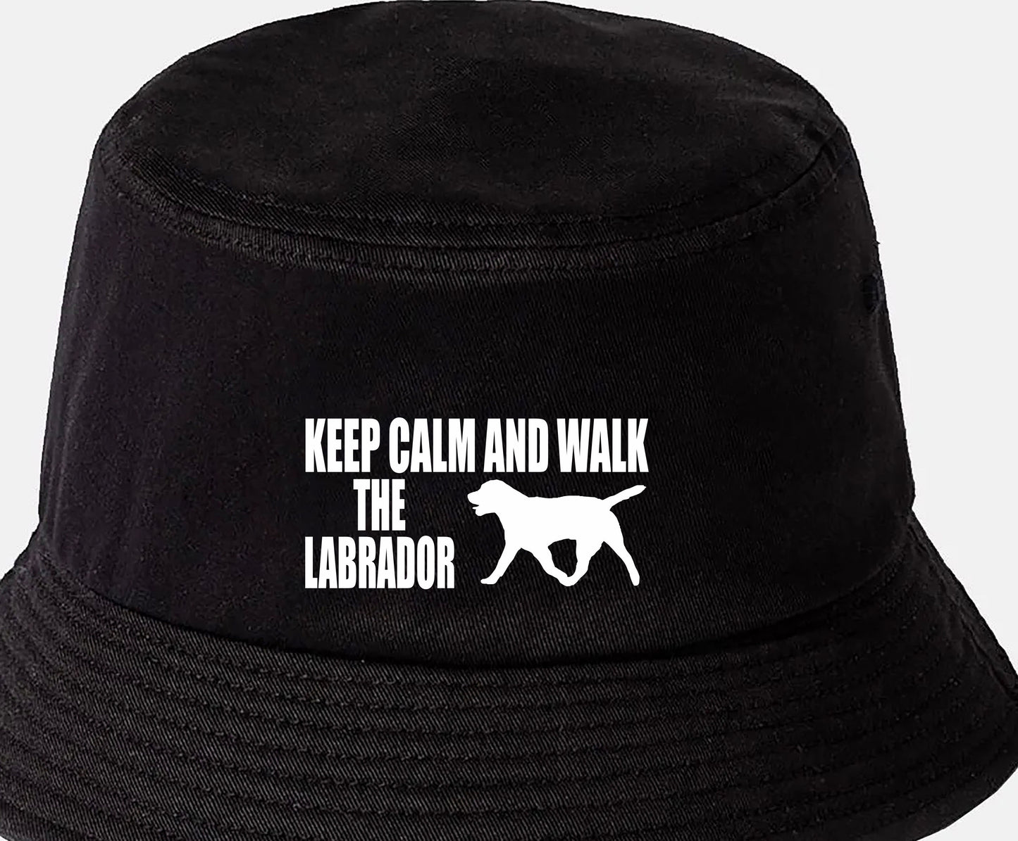 Keep Calm & Walk The Labrador Bucket Hat Dog Lovers Gift for Men & Ladies