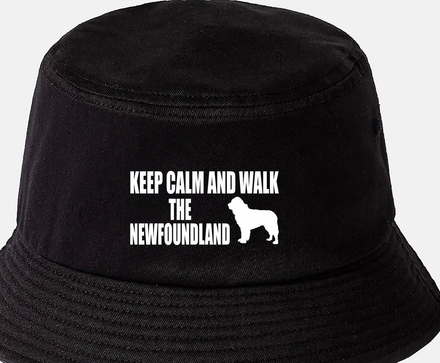 Keep Calm & Walk The Newfoundland Bucket Hat Dog Lovers Gift for Men & Ladies
