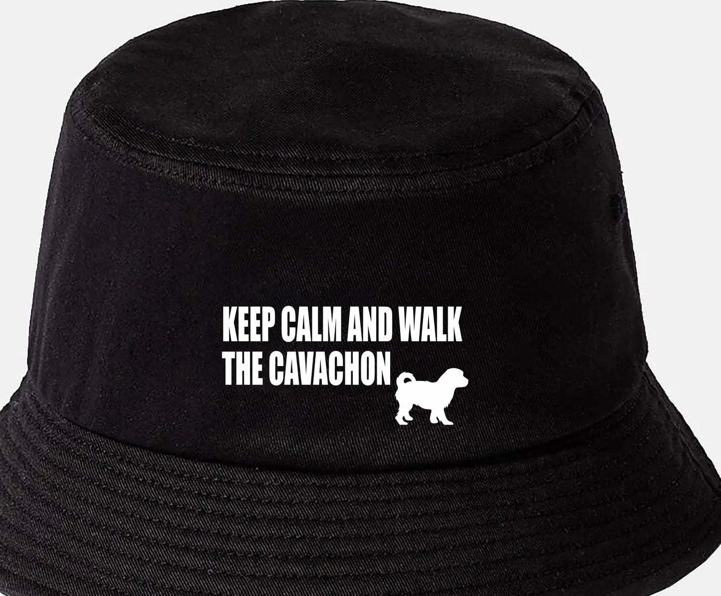 Keep Calm & Walk The Cavachon Bucket Hat Dog Lovers Gift for Men & Ladies