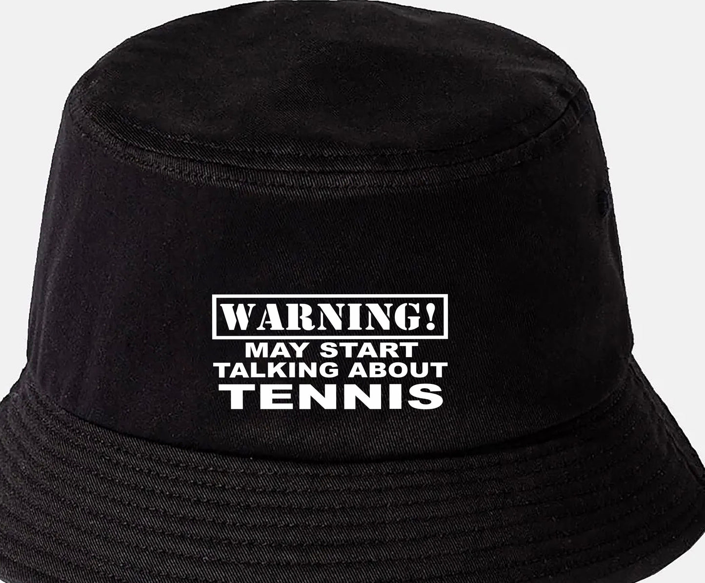 Warning May Talk About Tennis Bucket Hat Gift for Men & Ladies