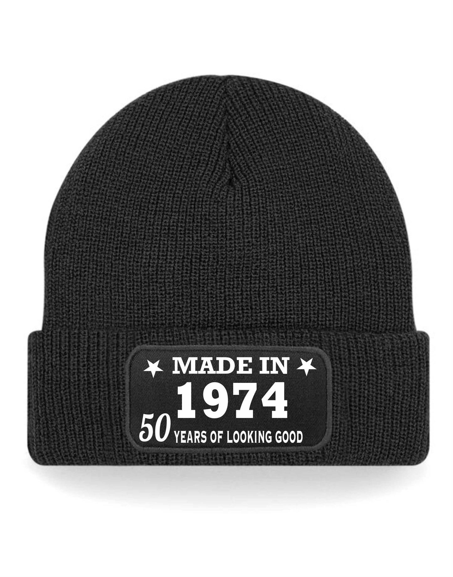 50th Birthday Made In 1974 Beanie Hat Gift for 50 Year Old For Men & Ladies