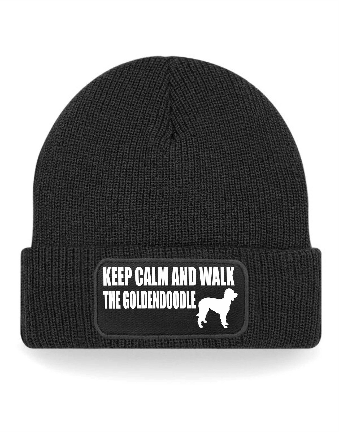 Keep Calm Walk The Goldendoodle Beanie Hat Dog Lovers Gift For Men & Ladies