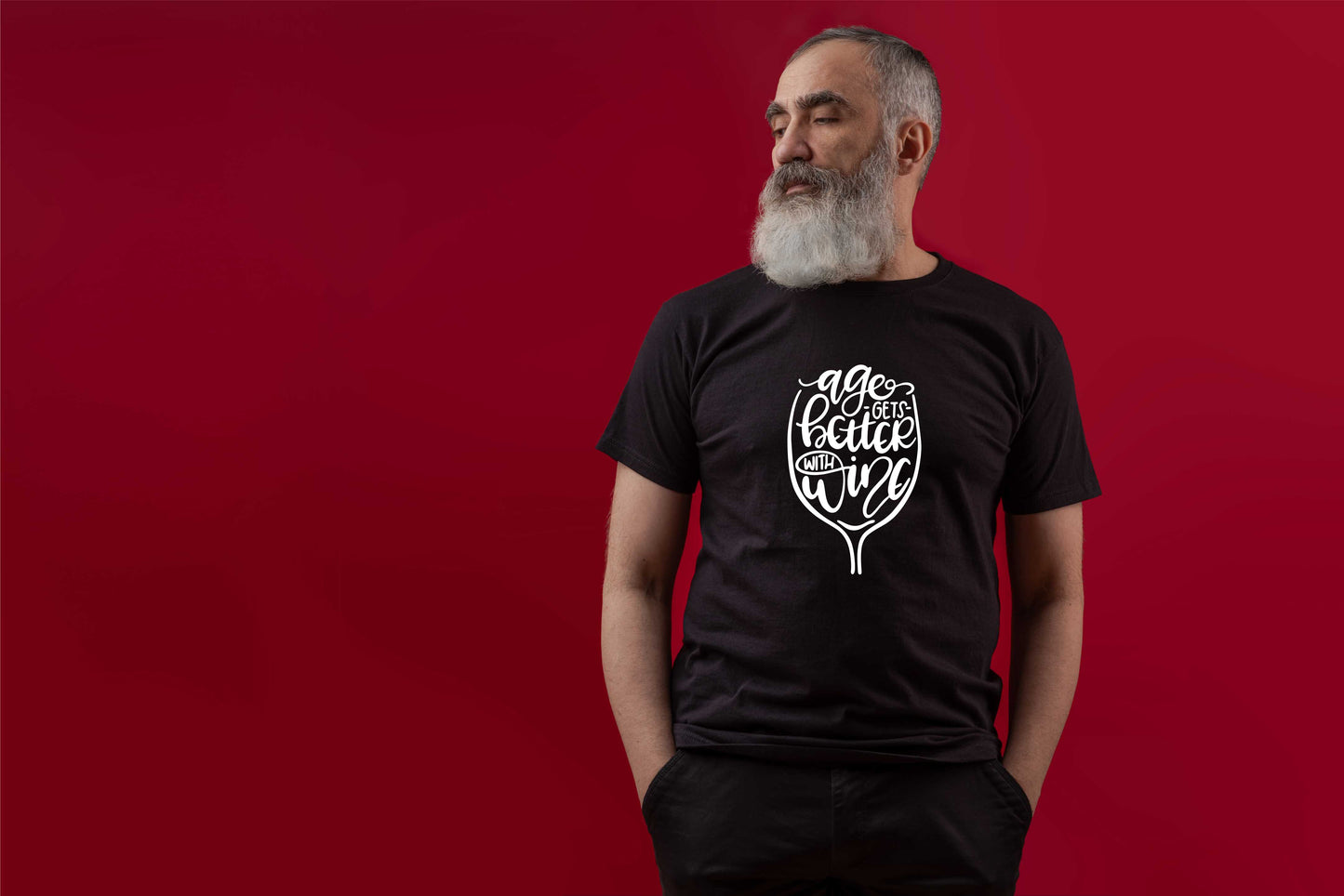Age Gets Better With Wine Funny Birthday Gift For Men Man's Tee