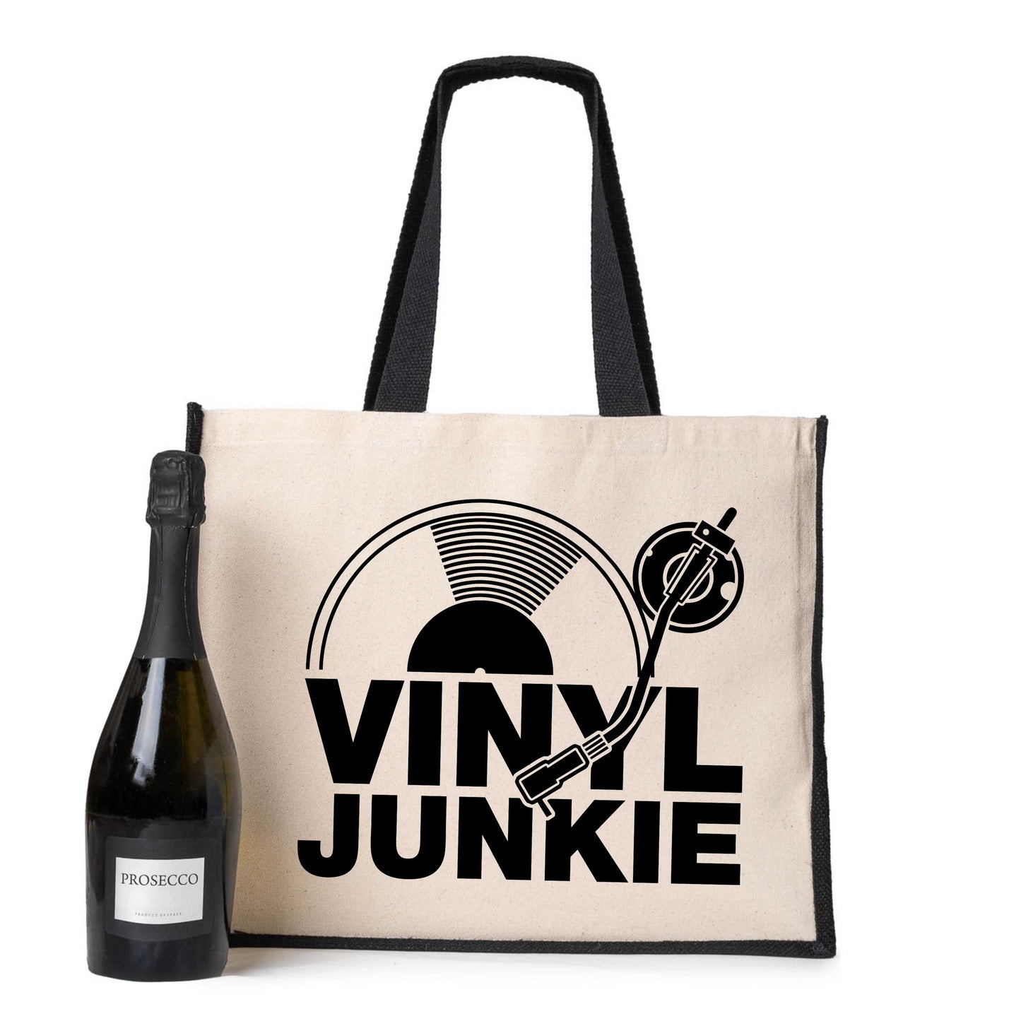 Vinyl Junkie Tote Bag Music Lovers Ladies Canvas Shopper