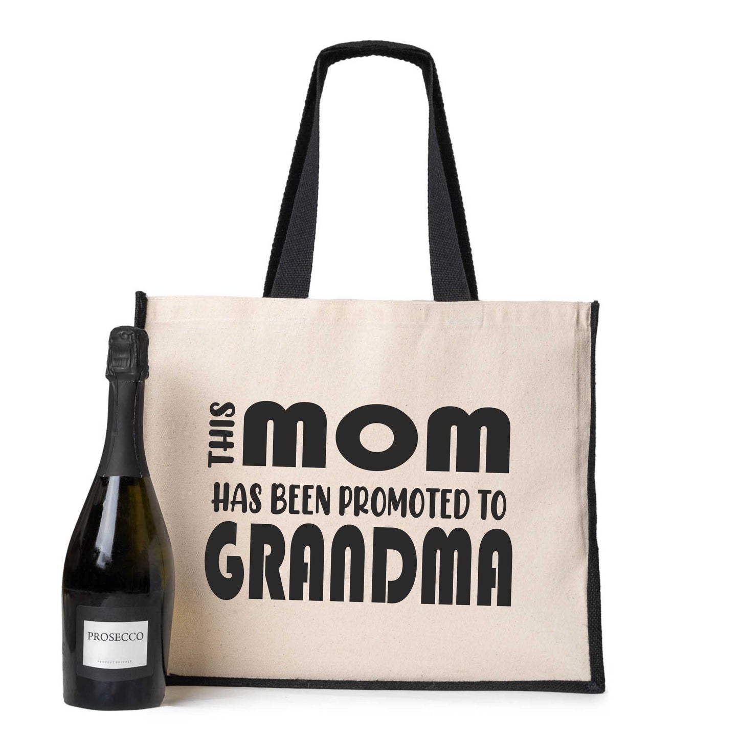This Mom Promoted To Grandma Tote Bag New Grandchild Gift Ladies Canvas Shopper