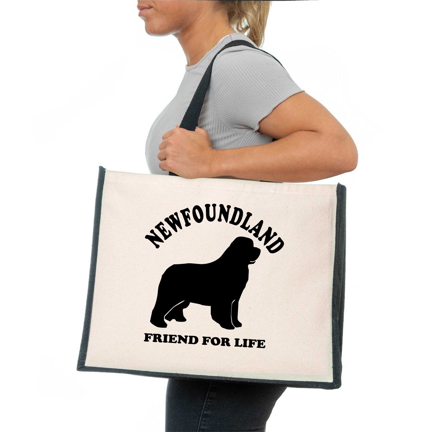 Newfoundland Newfie Tote Bag Dog Lovers Birthday Gift Ladies Canvas Shopper