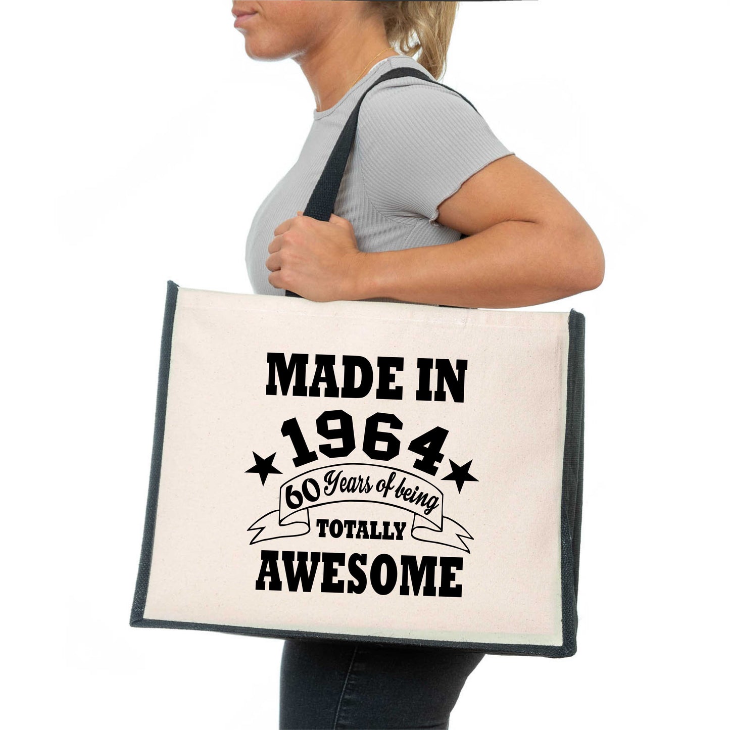 60th Birthday Made In 1964 Tote Bag Age 60 Birthday Ladies Canvas Shopper