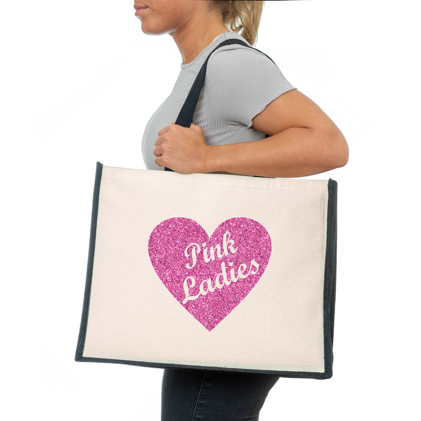 Pink Ladies Grease Inspired Tote Bag Funny Birthday Ladies Canvas Shopper