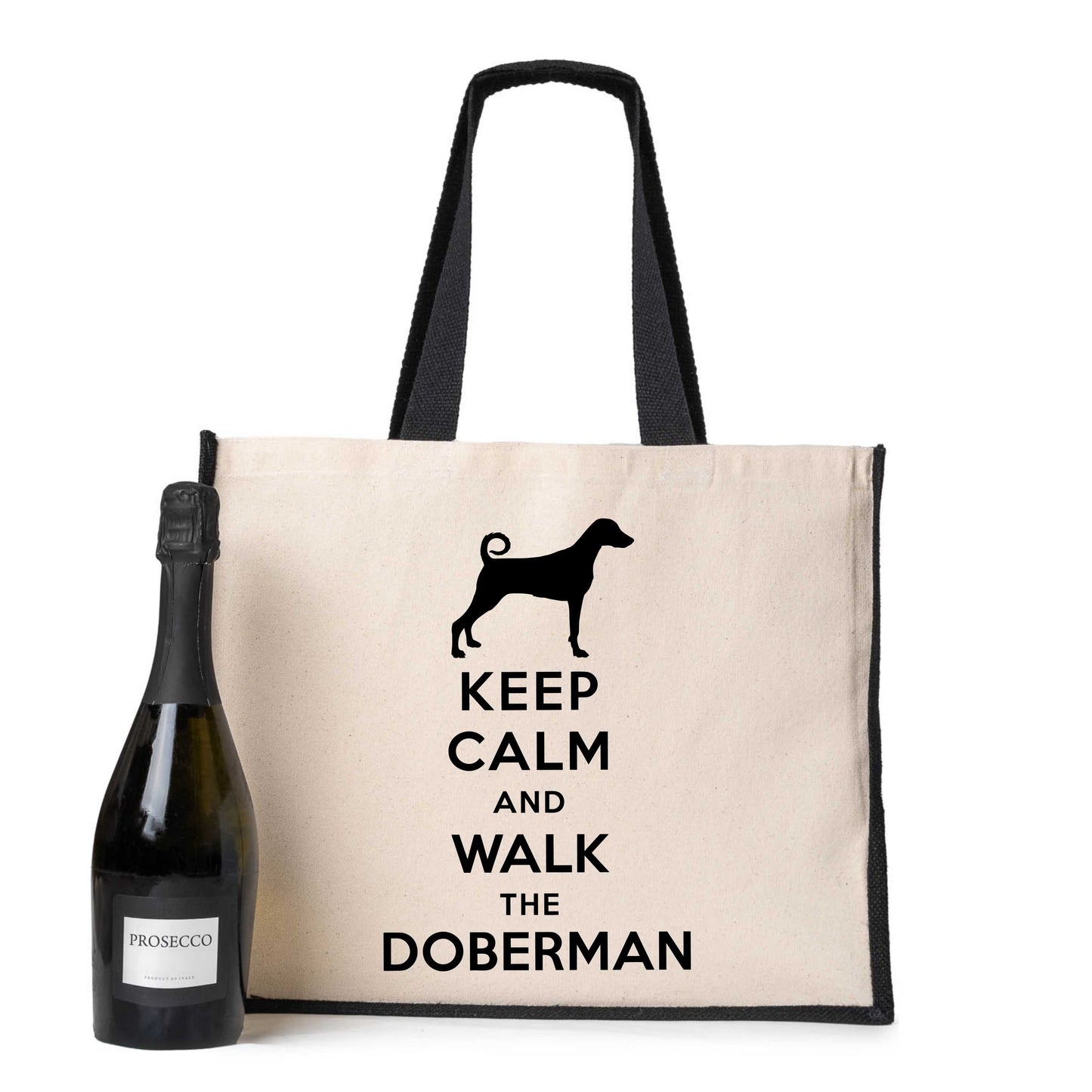 Keep Calm & Walk The Doberman Tote Bag Dog Lovers Ladies Canvas Shopper