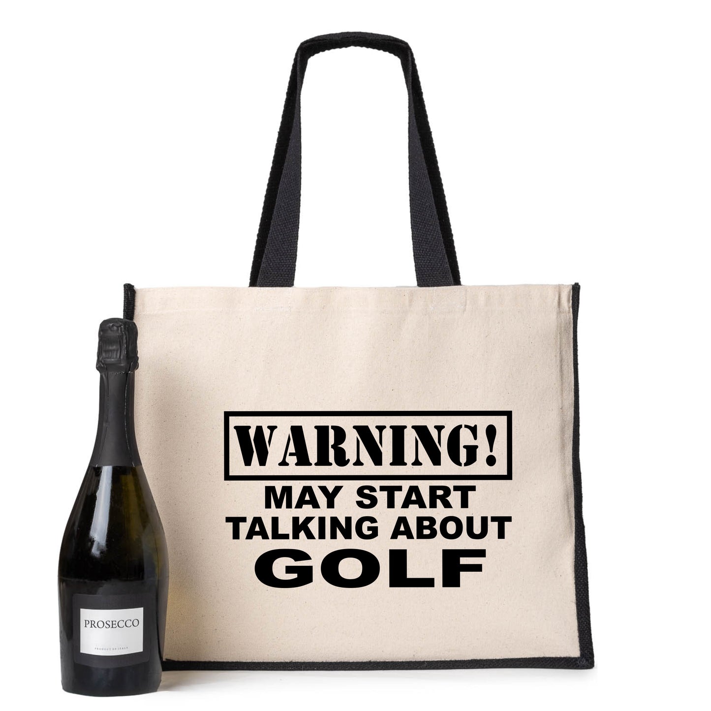 Warning May Talk Golf Tote Bag Gift Golfer's Gift Ladies Canvas Shopper