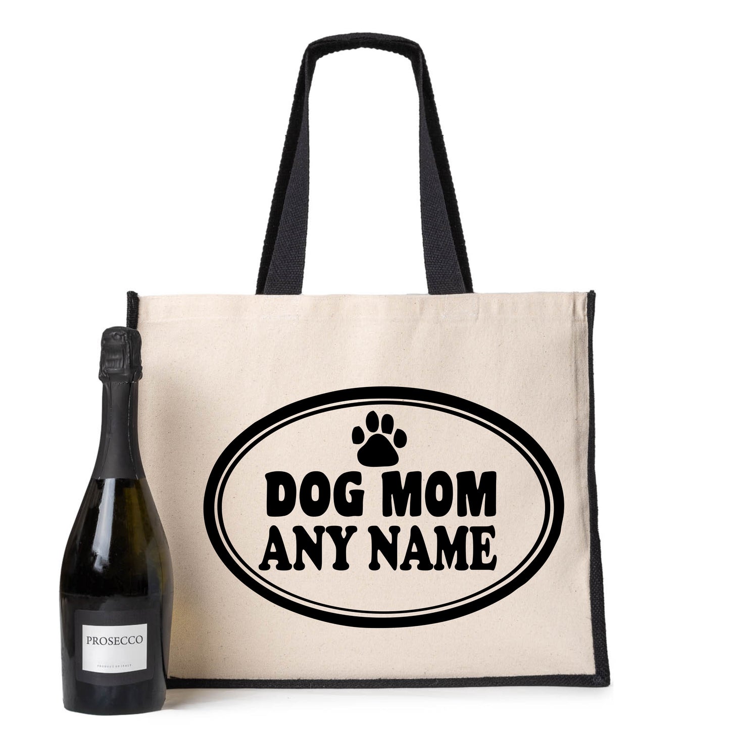 Personalised Dog Mom Tote Bag Any Name Dog Lovers Ladies Canvas Shopper