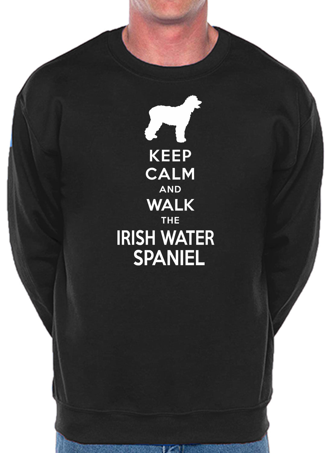 Keep Calm & Walk Irish Water Spaniel Dog Lover Unisex Sweatshirt