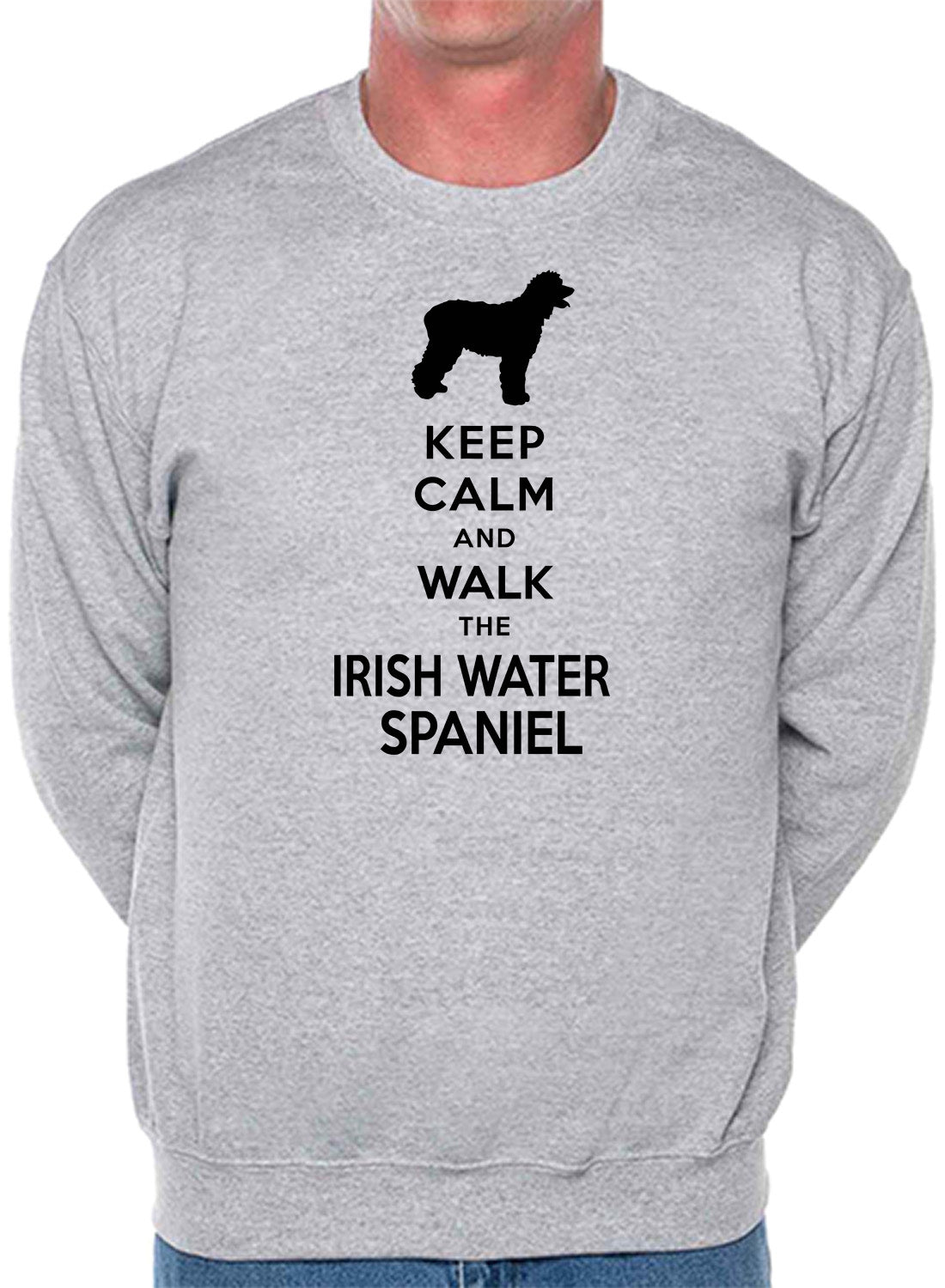 Keep Calm & Walk Irish Water Spaniel Dog Lover Unisex Sweatshirt