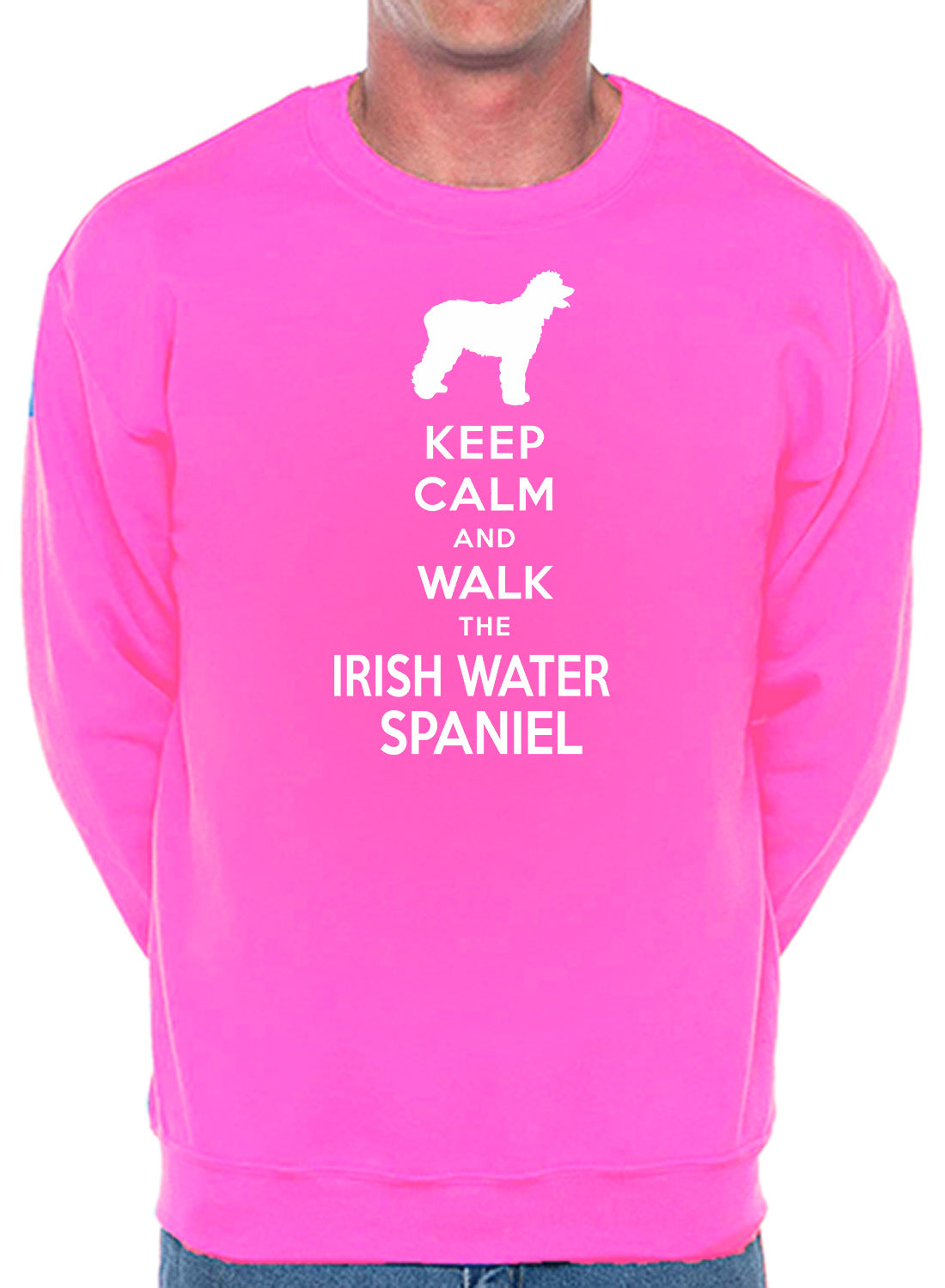 Keep Calm & Walk Irish Water Spaniel Dog Lover Unisex Sweatshirt