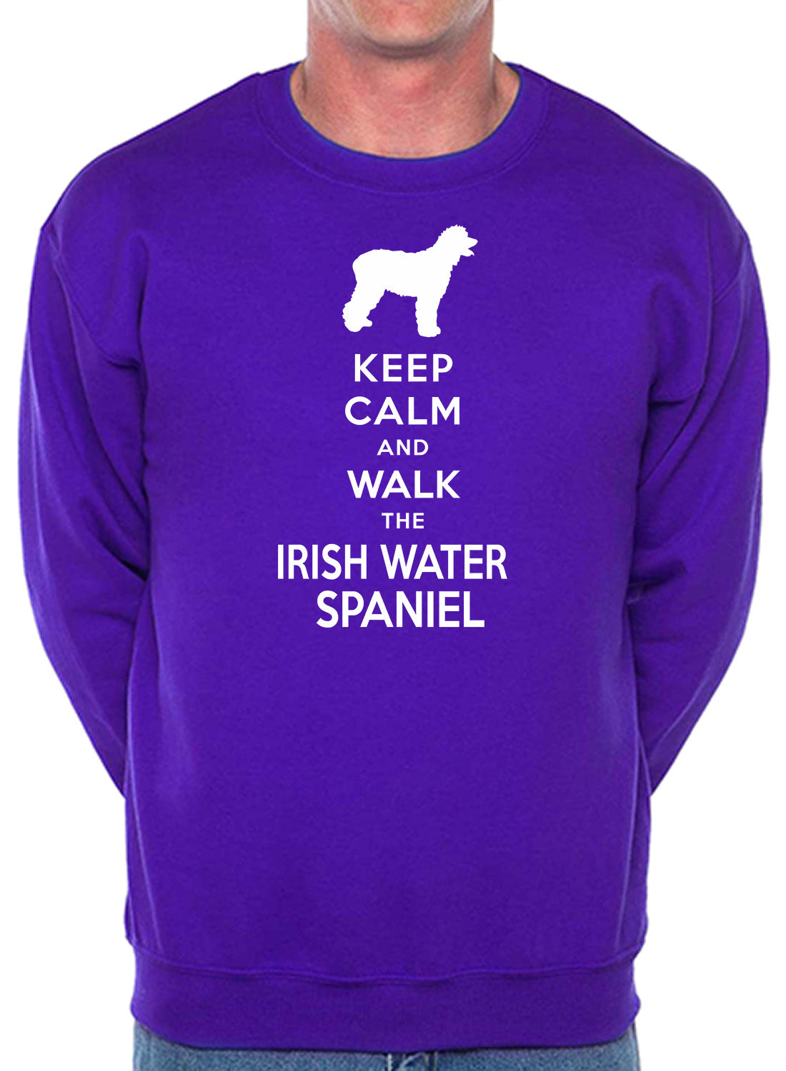 Keep Calm & Walk Irish Water Spaniel Dog Lover Unisex Sweatshirt