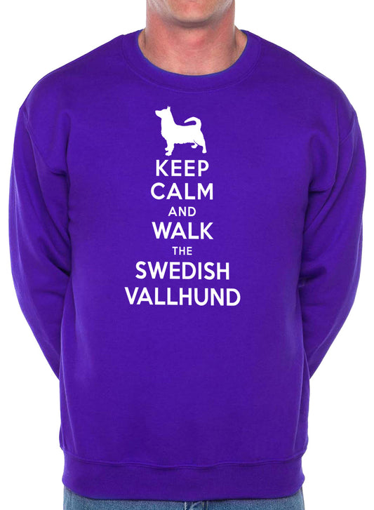 Keep Calm Walk The Swedish Vallhund Dog Lovers Sweatshirt