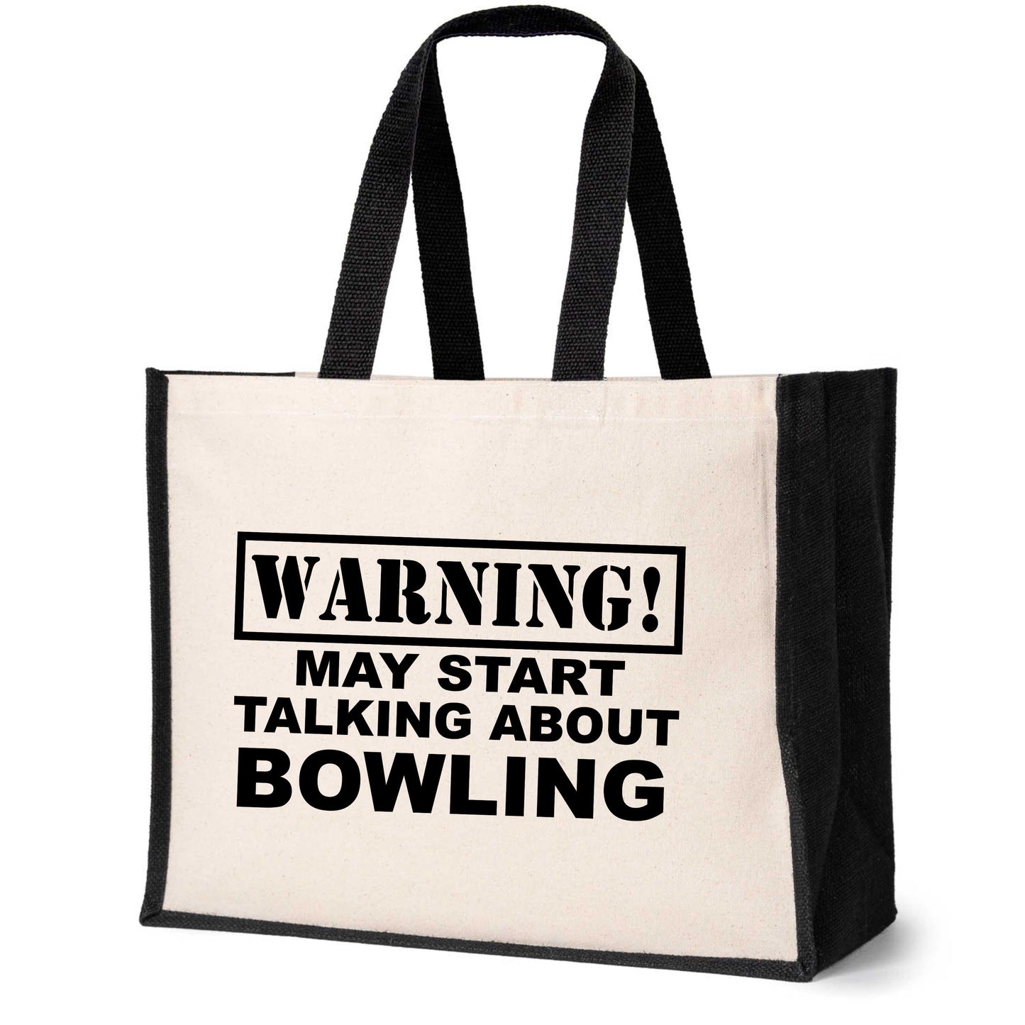 Warning May Talk About Bowling Tote Bag Crown Green Ladies Canvas Shopper