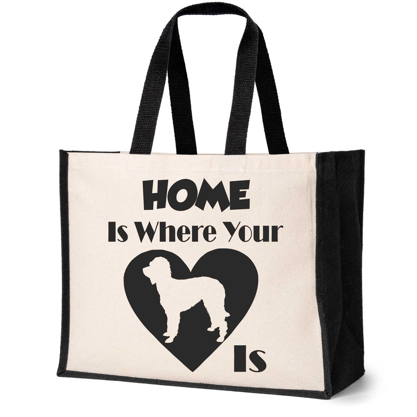 Home Is Where The Labradoodle Is Tote Bag Dog Lovers Ladies Canvas Shopper
