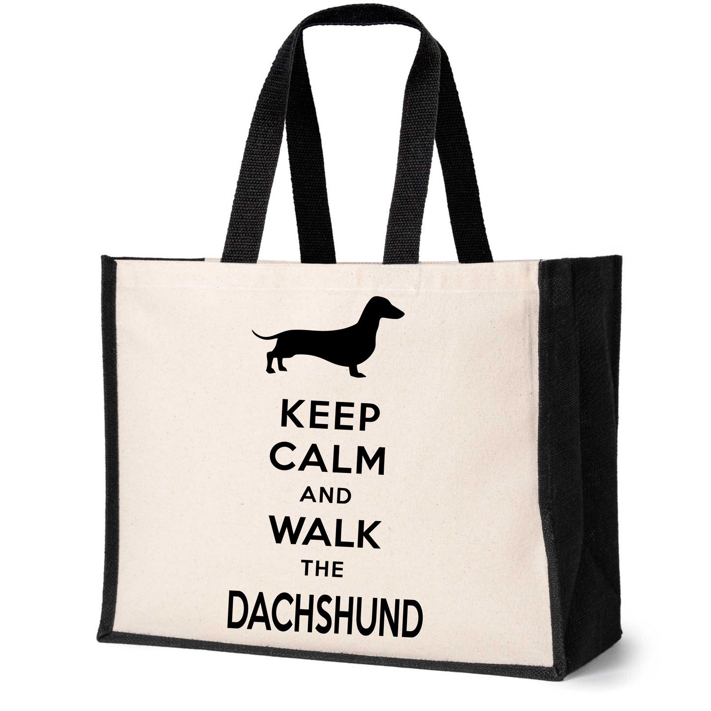 Keep Calm & Walk Dachshund Tote Bag Dog Lovers Ladies Canvas Shopper