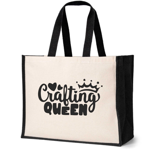 Crafting QueenTote Bag Crafters Birthday Gift Ladies Canvas Shopper