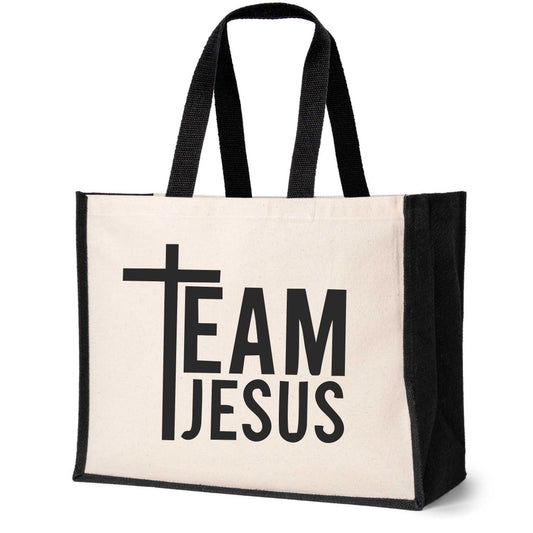 Team Jesus Tote Bag Church Religion Gift Ladies Canvas Shopper
