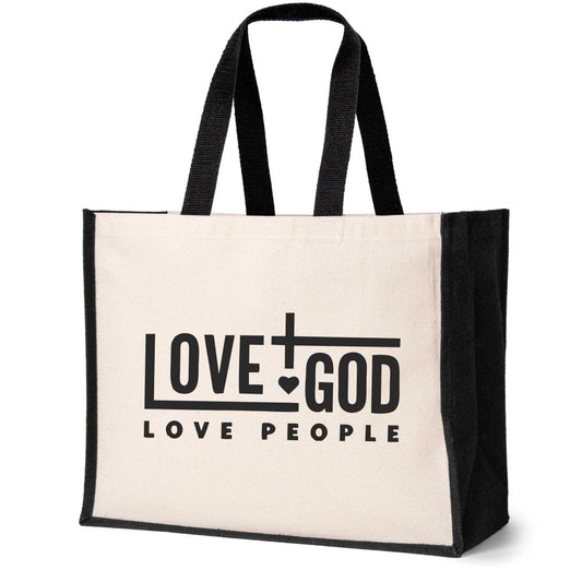 Love God Tote Bag Church Religion Gift Ladies Canvas Shopper