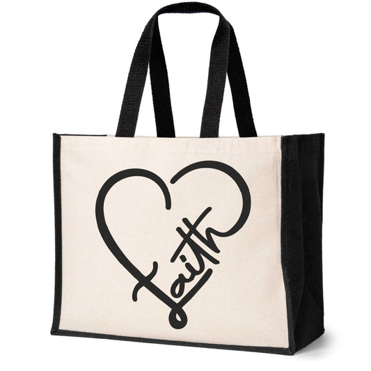 Faith Tote Bag Church Religion Gift Ladies Canvas Shopper