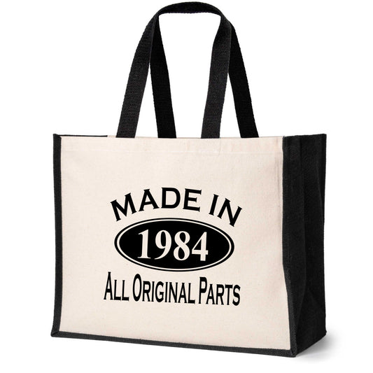 Made In 1984 Tote Bag 40th Birthday Gift Age 40 Ladies Canvas Shopper