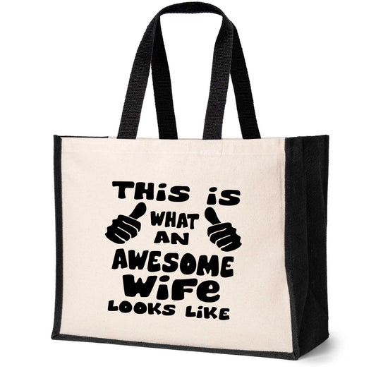 This Is What Awesome Wife Looks Like Tote Bag Mother's Day Ladies Canvas Shopper