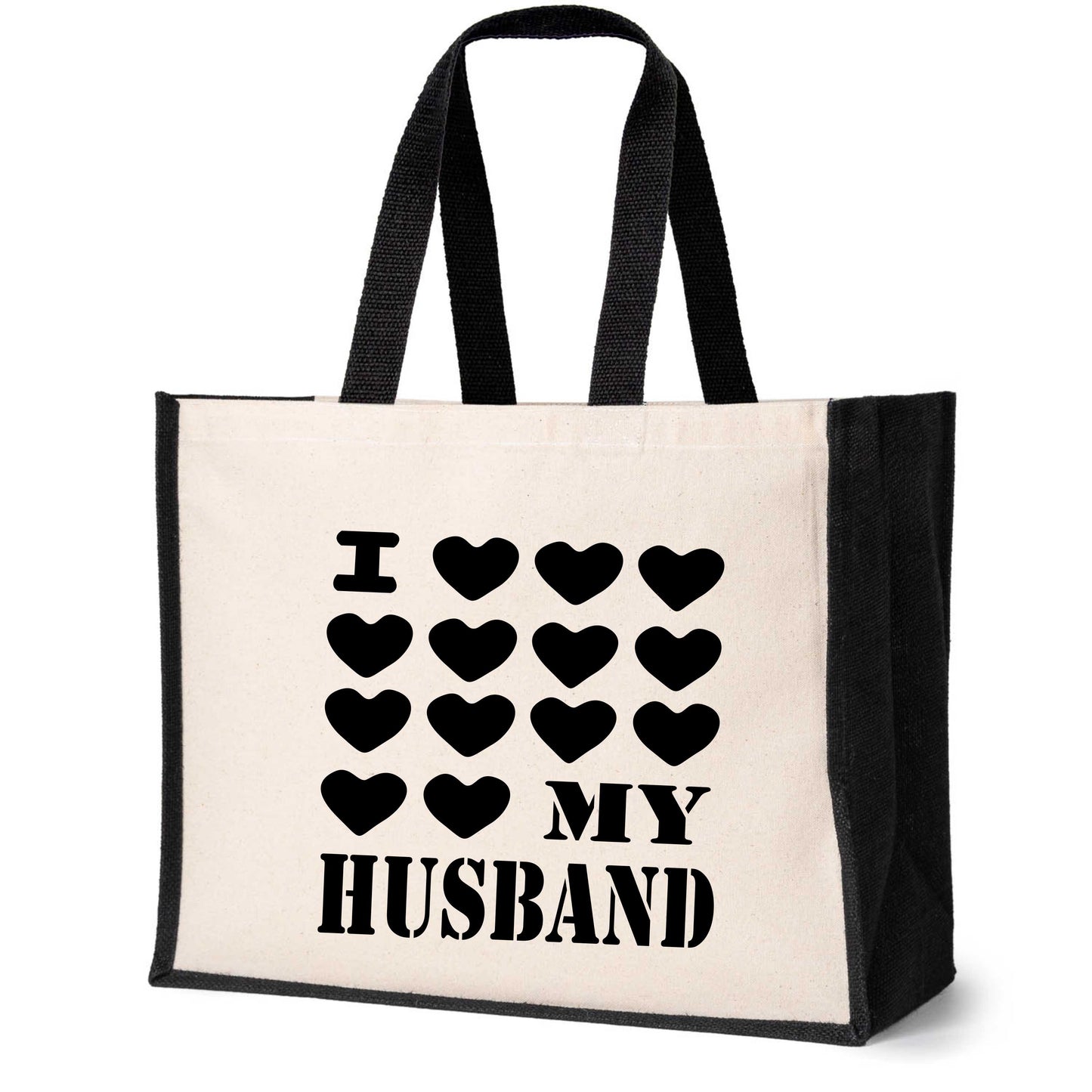 I Love My Husband Tote Bag Birthday Gift Ladies Canvas Shopper