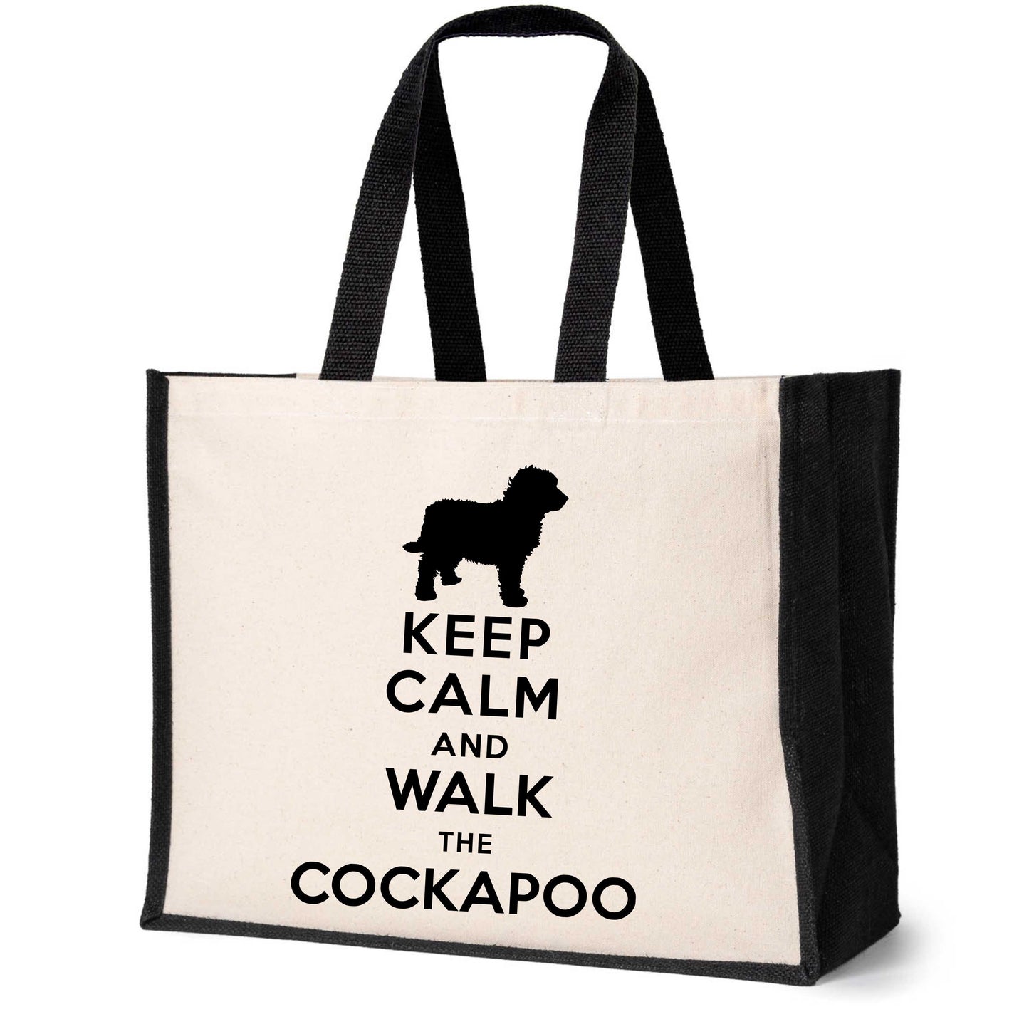 Keep Calm & Walk The Cockapoo Tote Bag Dog Lovers Ladies Canvas Shopper