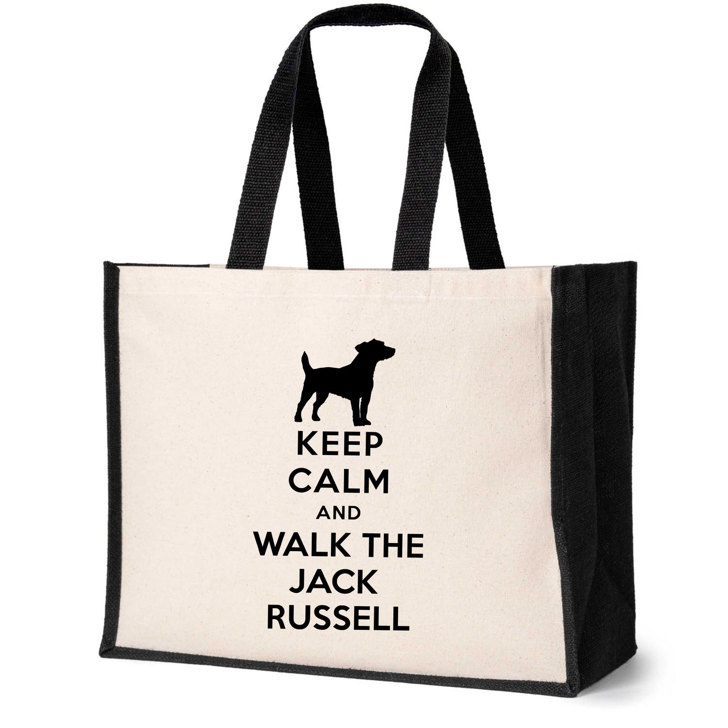Keep Calm & Walk Jack Russell Tote Bag Dog Lovers Ladies Canvas Shopper