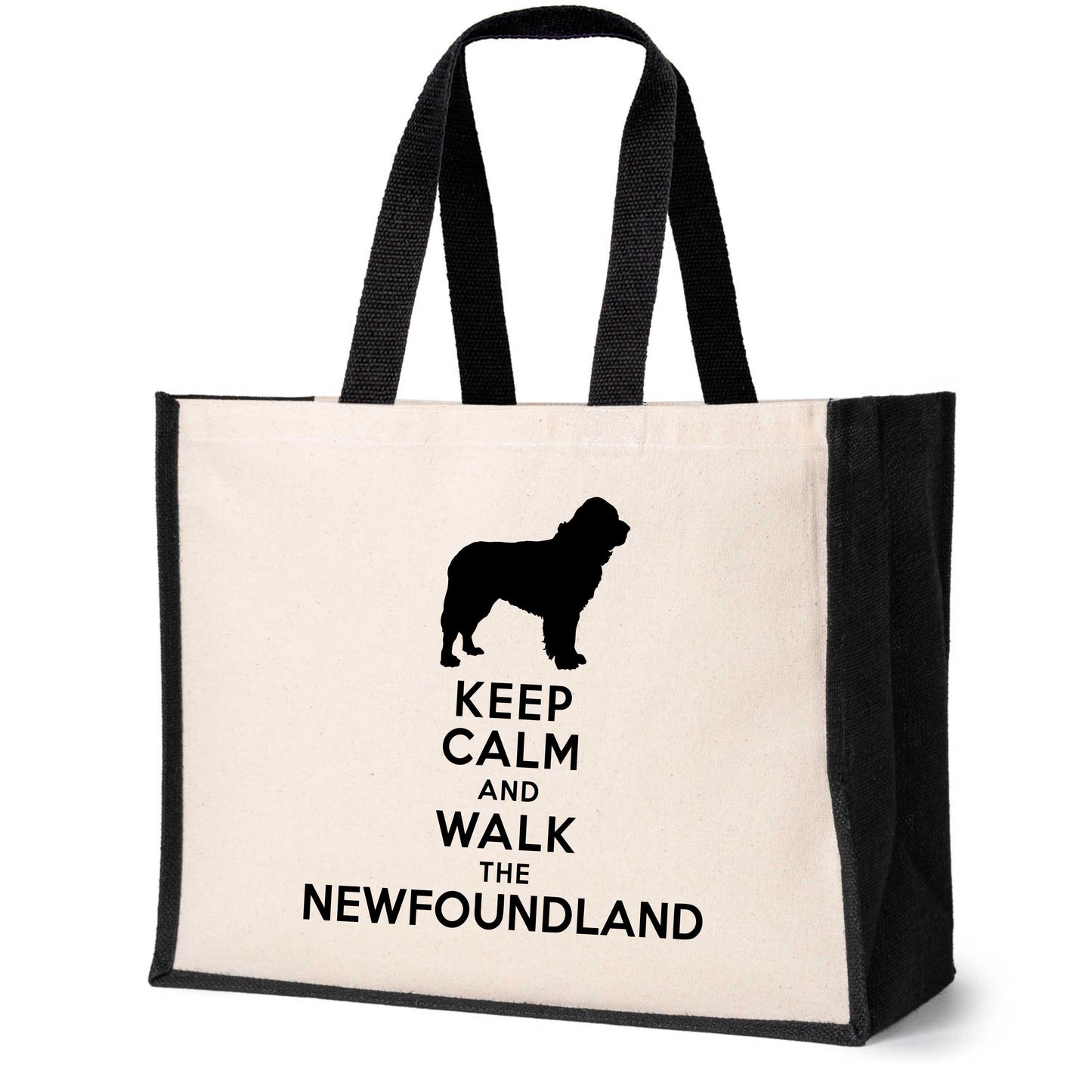 Keep Calm & Walk The Newfoundland Tote Bag Dog Lovers Ladies Canvas Shopper