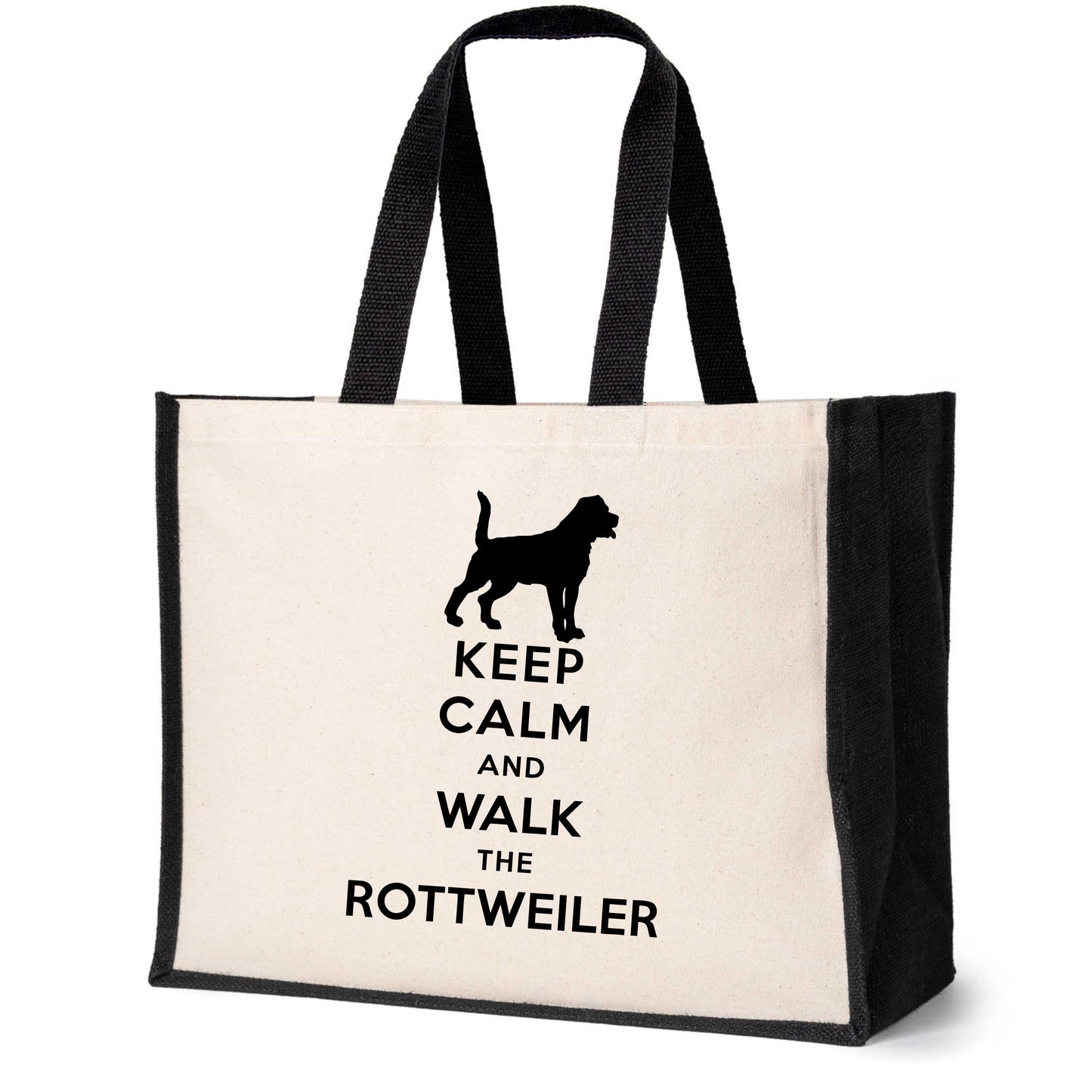 Keep Calm & Walk The Rotweiller Tote Bag Dog Lovers Ladies Canvas Shopper