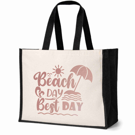Beach Day Tote Bag Great For Holiday Travel Birthday Ladies Canvas Shopper
